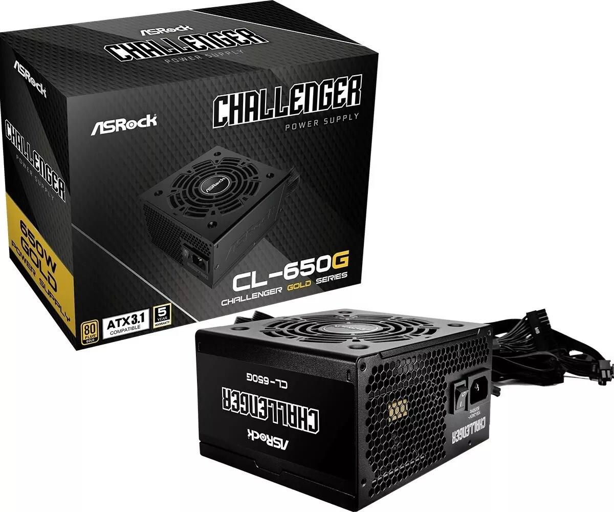ASRock Netzteil  CL-650G, PSU, 650 W, 80 Plus Gold, 120 mm, Active PFC,PCI-E (6+2 Pin) x4, SATA (5-polig) (90-UXC065-GNEAAA)
