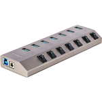 StarTech.com 7-Port Self-Powered USB-C Hub with Individual On/Off Switches, USB3.0 5Gbps Expansion Hub w/Power Supply, Desktop/Laptop USB-C to USB-A Hub, 7x BC 1,2 (1,5A), USB Type C Hub (5G7AIBS-USB-HUB-EU)