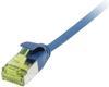 Patchkabel RJ45, CAT6A 500Mhz, 1,0m, blau, U/FTP, slimline rund d=3,8mm, TPE/LSZH(Superflex), AWG32, mitCat.7 Rohkabel, Synergy 21 (S217333V3)