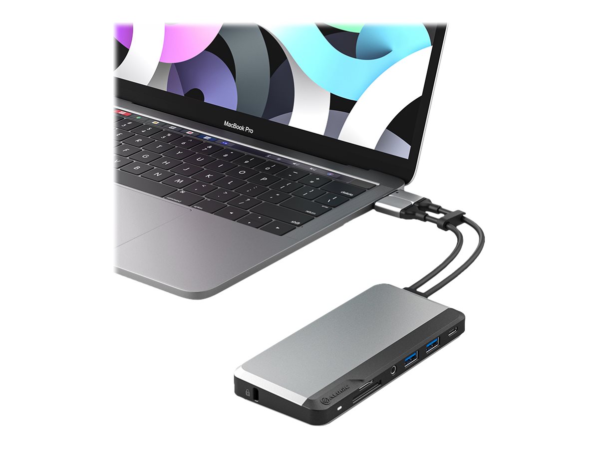 ALOGIC USB-C Super Dock 2x HDMI 1GbE Schwarz, Silber