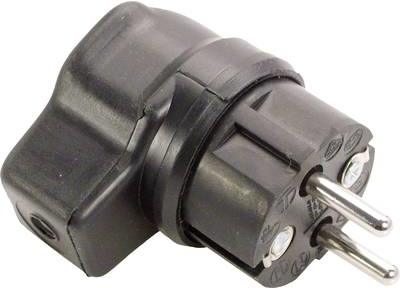 as - Schwabe 62207 Schutzkontakt-Winkelstecker Vollgummi 230 V Schwarz IP44 (62207)