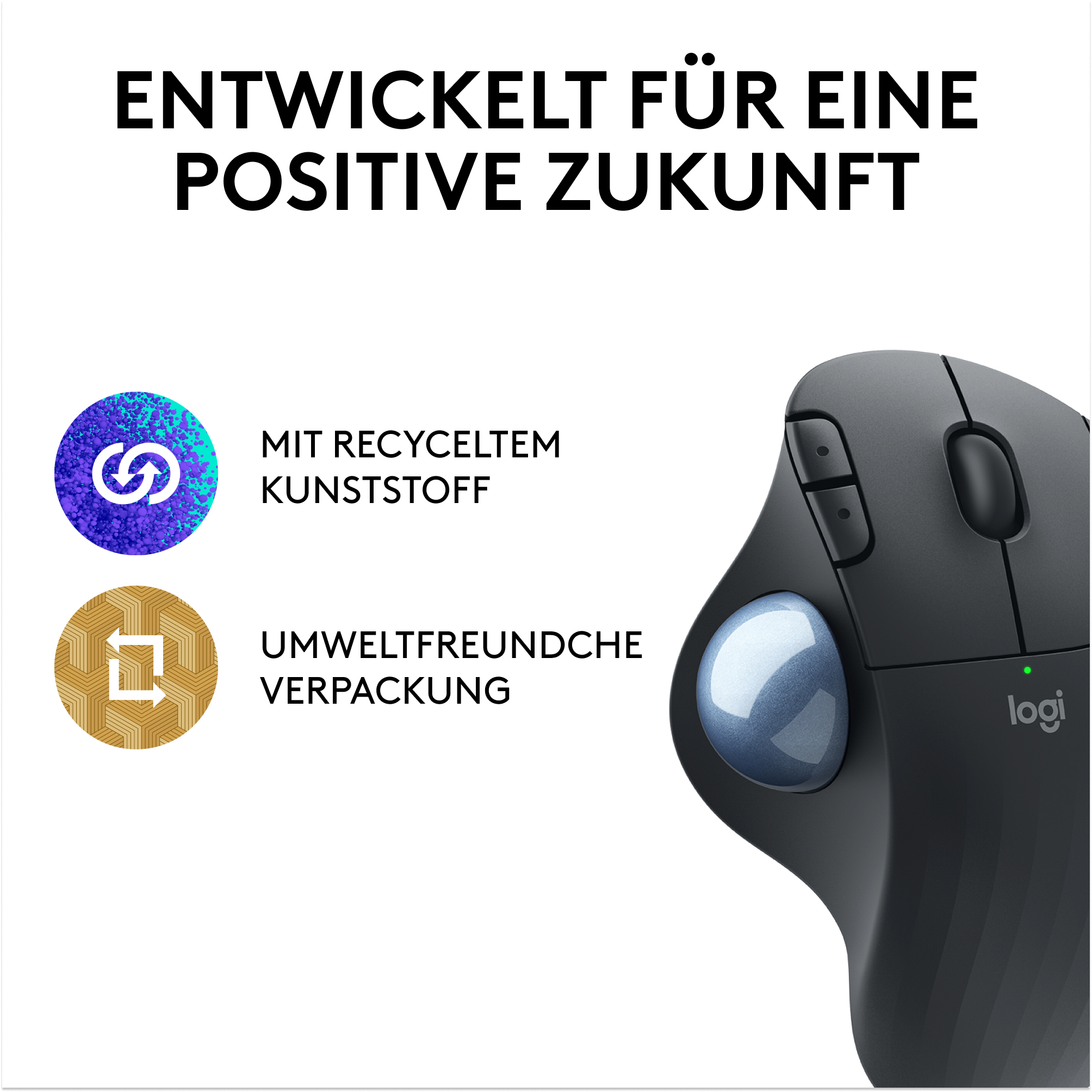 Logitech Ergo Series ERGO M575S kabelloser Trackball Bluetooth 2.4 GHz 2000 DPI Graphite