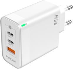 PEDEA Schnellladegerät „Triple“ 65W GaN USB-C (PD) USB-A, weiß (60040107)