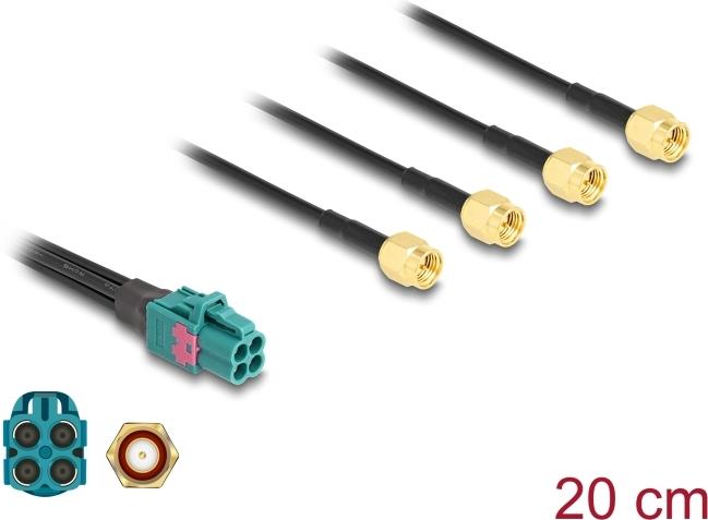 Delock Kabel Mini FAKRA Z Buchse quad zu 4 x SMA Stecker (90289)