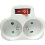 MicroConnect Plug on/off switch EU to 2FR Type E White (MC-PLUGOOEU1+2FRW)