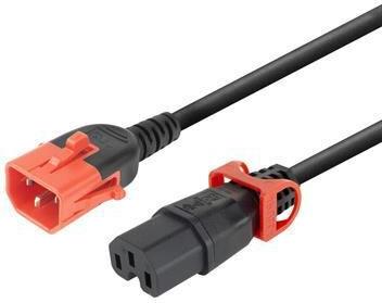 MicroConnect Powercord C14 IEC Lock+ Dual 1m, PC3868 (MC-DUALC14C15-1M)