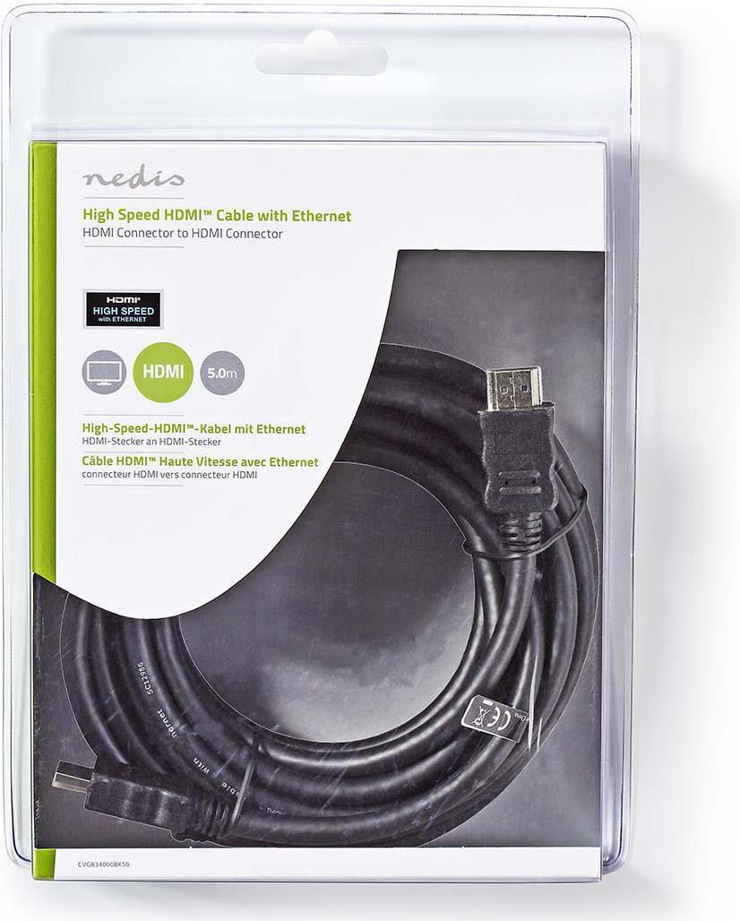 Nedis CVGB34000BK50 HDMI-Kabel 5 m HDMI Typ A (Standard) Schwarz (CVGB34000BK50)