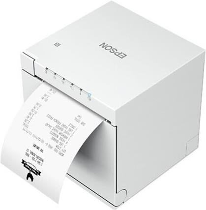 Epson TM-m30III Bondrucker, Thermodirekt, 203 dpi, 300 mm/s, USB-C, WLAN, Bluetooth, Ethernet, Cutter, Weiß