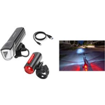 FISCHER Akku-USB-LED-Beleuchtungs-Set TWIN, 30 Lux Lebensdauer bis zu 50.000 Stunden, StVZO zugelassen - 1 Stück (50363)