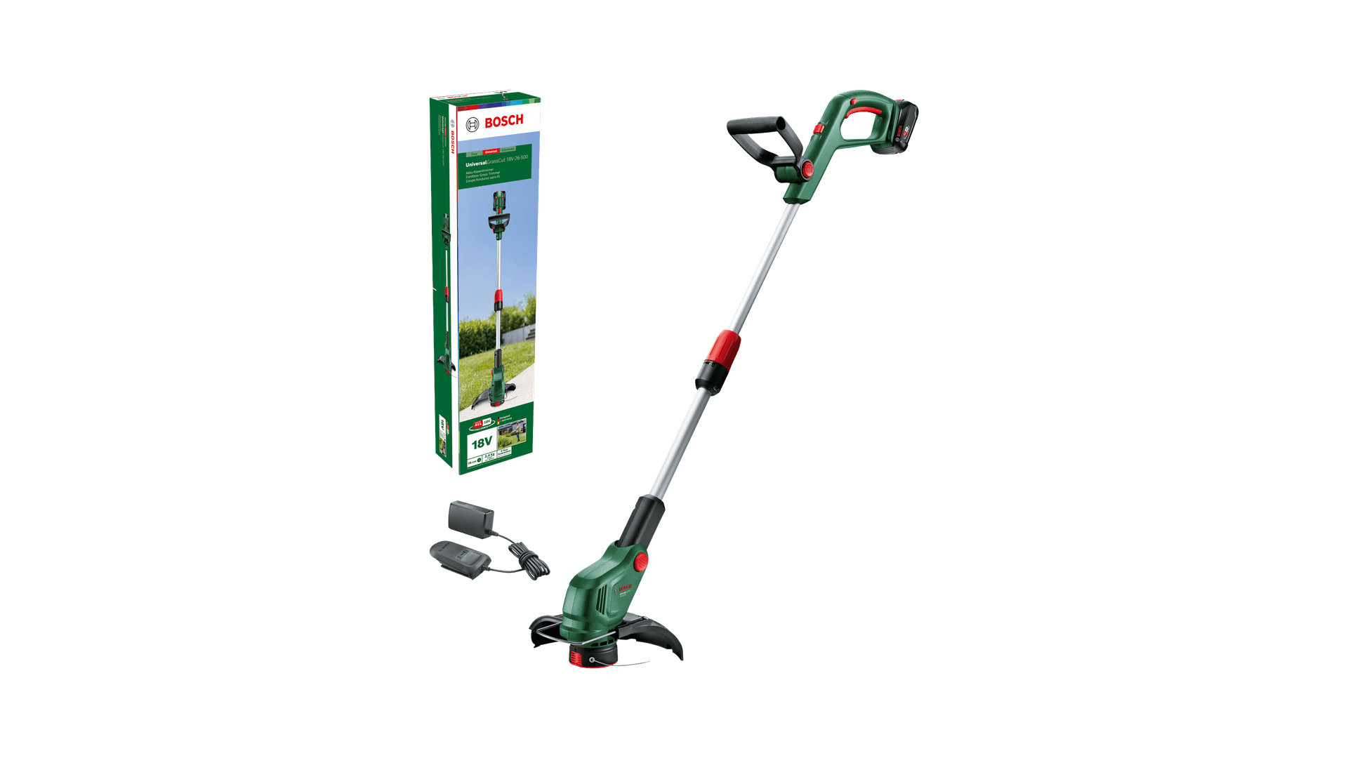 Bosch UniversalGrassCut 18V-26-500 Akku-Rasentrimmer 18 V 2 Ah Schwarz Grün