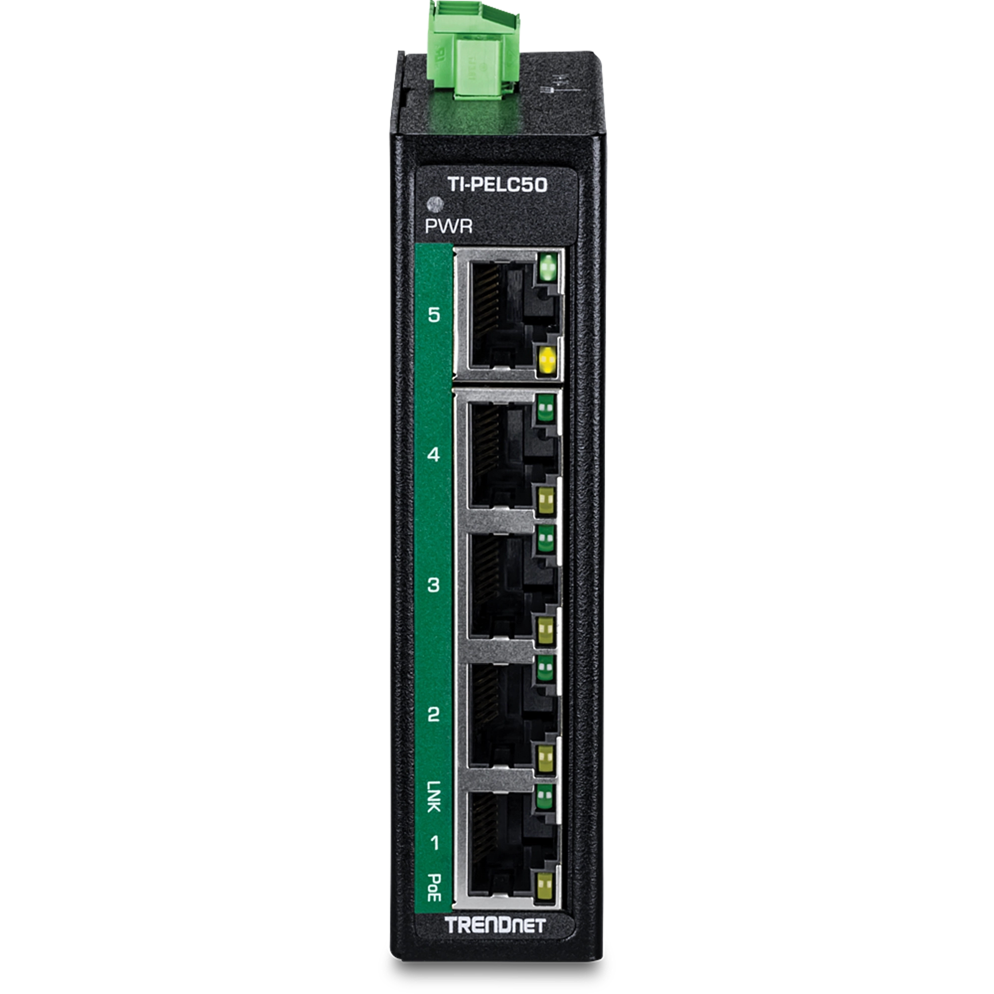 TRENDnet TI-PELC50 5-Port Industrial Fast Ethernet Switch PoE+ Schwarz