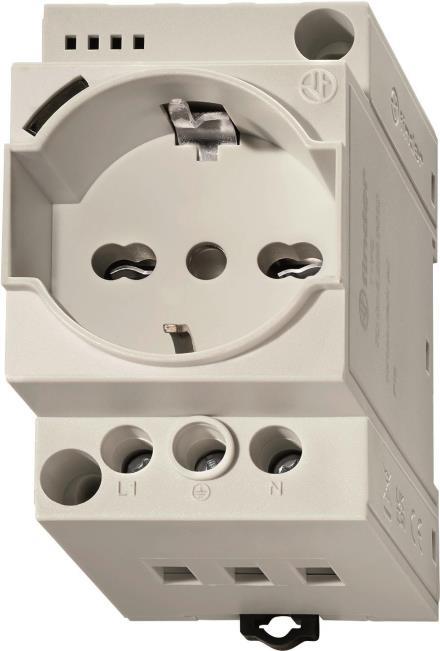 Finder Steckdose grau 7U.00.8.230.0010 m.LED-Anzeige f.Schaltschrank REG 60 (7U0082300010)