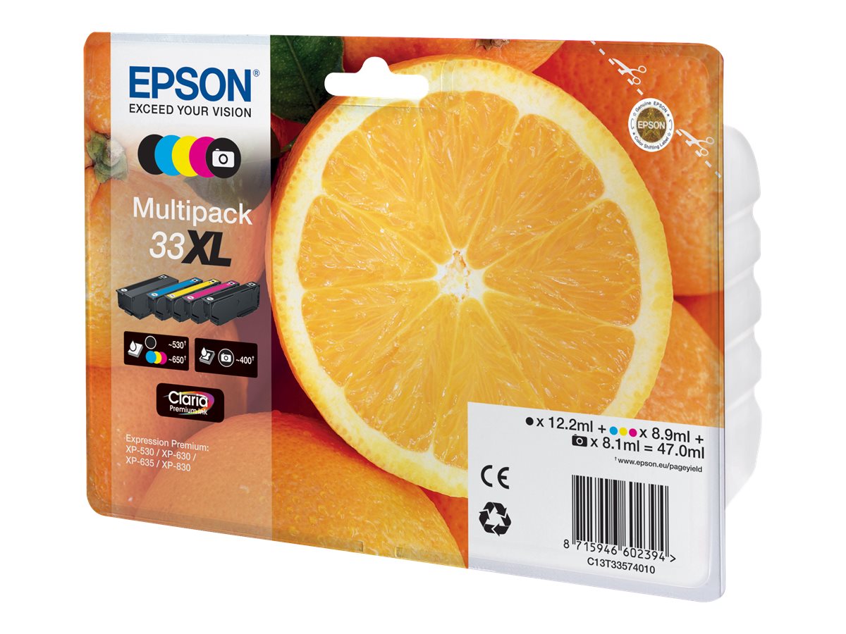 Epson 33XL Multipack 5er-Pack XL Schwarz, Gelb, Cyan, Magenta, Photo schwarz