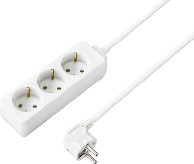 Sygonix SY-4890982 Steckdosenleiste 3fach Weiß Schutzkontakt 1 St. (SY-4890982)