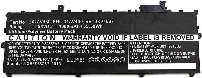 CoreParts Laptop Battery 55Wh Li-Pol 11.58V 4800mAh Black (01AV494-CP)