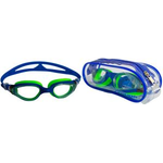 SCHILDKRÖT Junior Schwimmbrille "Capri", blau/grün beschlagfreie, sichere Polycarbonat-Scheiben, verstellbares - 1 Stück (940055)