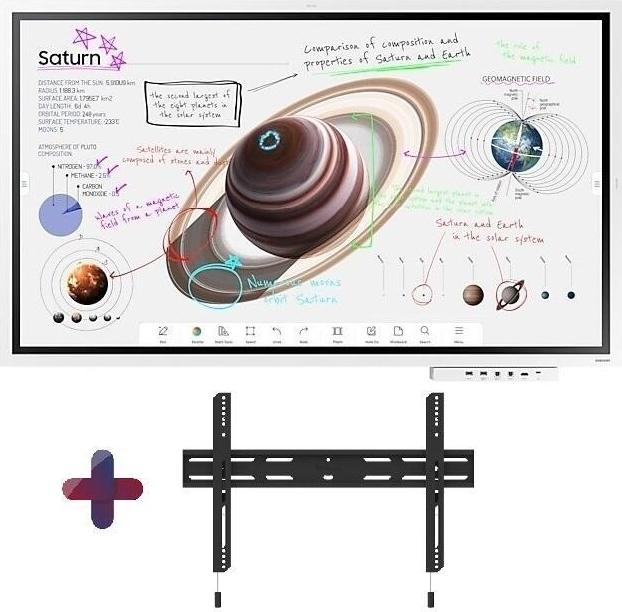 Samsung Flip Pro WM55B Flipchart 138,7 cm 55 Zoll inkl. Neomounts LEVEL-850 WL30S-850BL16 Wandhalterung & Tray CY-TF65BBC (LH55WMBWBGCXEN+WL30S-850BL16)