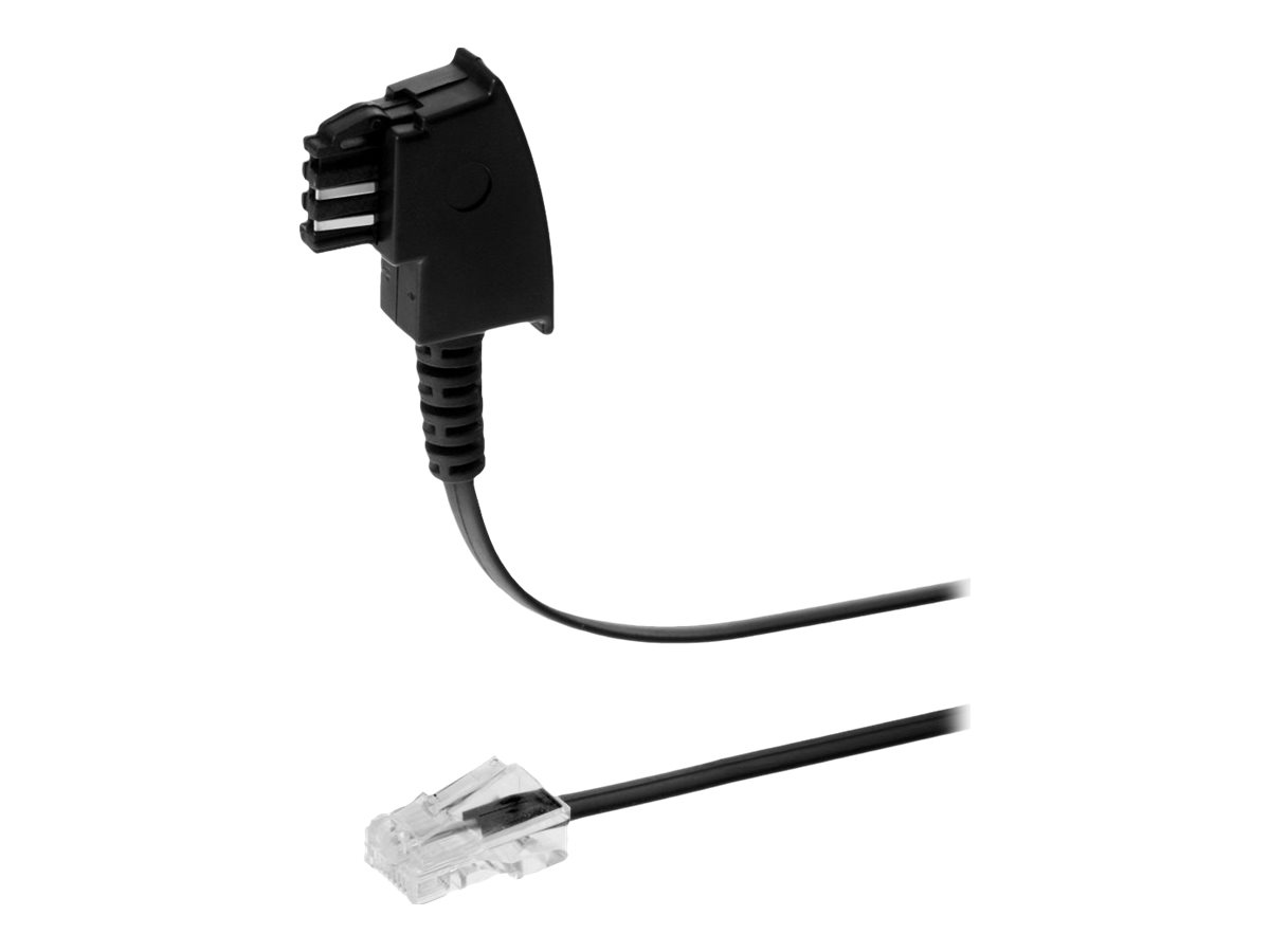 Helos Telefonkabel TAE-F auf RJ-45 8P2C, 2-adrig, 6 m, Schwarz
