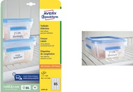 AVERY Zweckform Tiefkühl-Etiketten, 99,1 x 67,7 mm, weiß kälteresistentes Papier, Aufbringtemperatur bis -20 Grad, - 1 Stück (L7976-25)