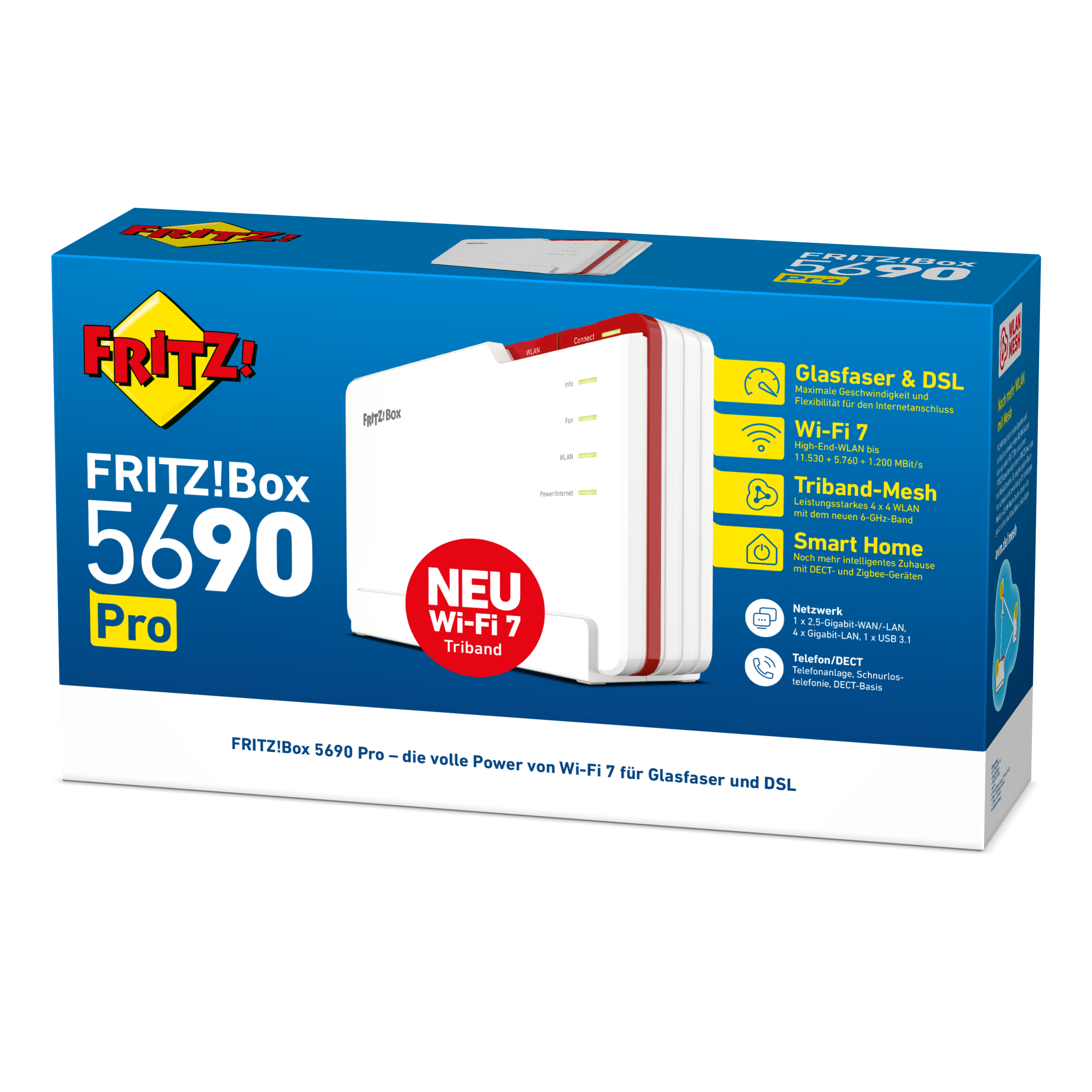 FRITZ!Box 5690 Pro Wi-Fi 7 WLAN-Router Weiß