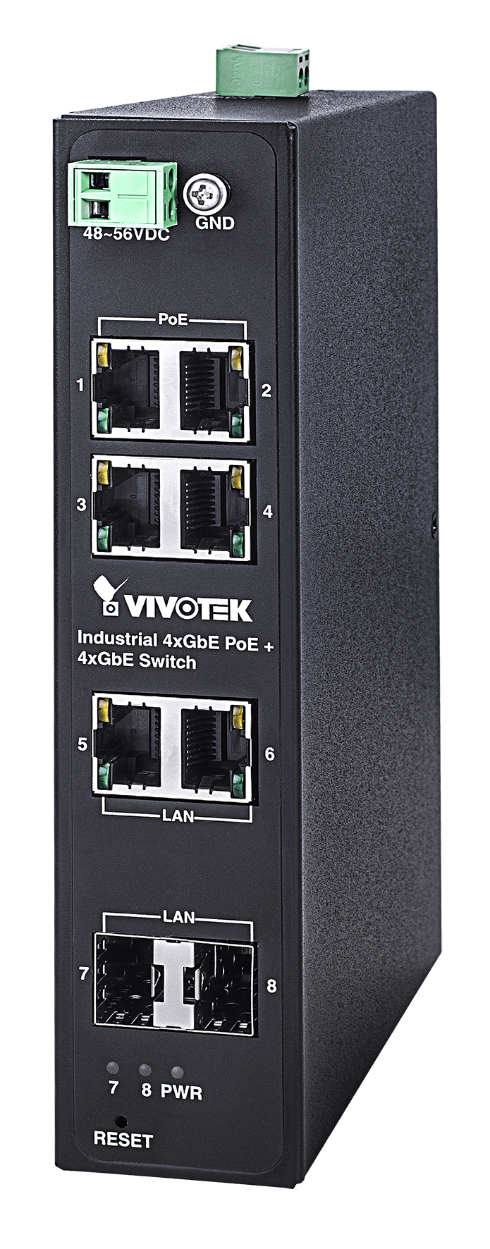 VIVOTEK AW-IHT-0800 Netzwerk-Switch Unmanaged L2 Gigabit Ethernet (10/100/1000) Schwarz Power over Ethernet (PoE) (AW-IHT-0800)