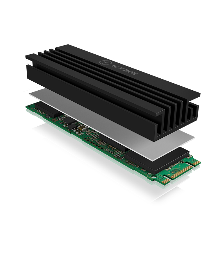 ICY BOX IB-M2HS-70 Solid State Drive Kühlkörper Aluminium Schwarz