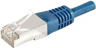 Patchkabel F/UTP, CAT.6a, blau, 0,3 m Für 10 Gigabit/s, mit besonders schmalem Knickschutz (859516)