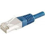 Patchkabel F/UTP, CAT.6a, blau, 0,3 m Für 10 Gigabit/s, mit besonders schmalem Knickschutz (859516)