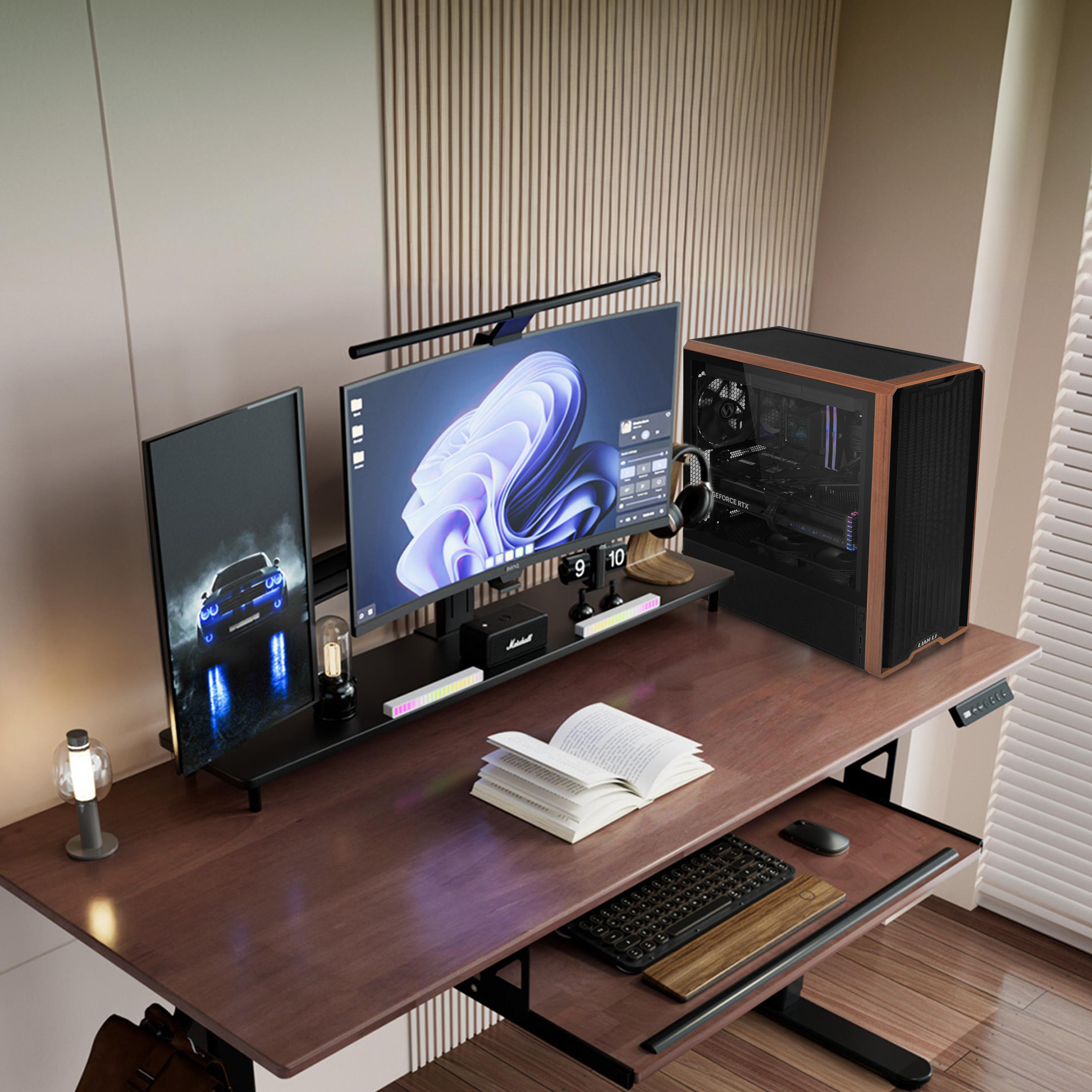Lian Li Lancool 217 Midi-Tower ATX PC-Gehäuse Tempered Glass Schwarz/Holz