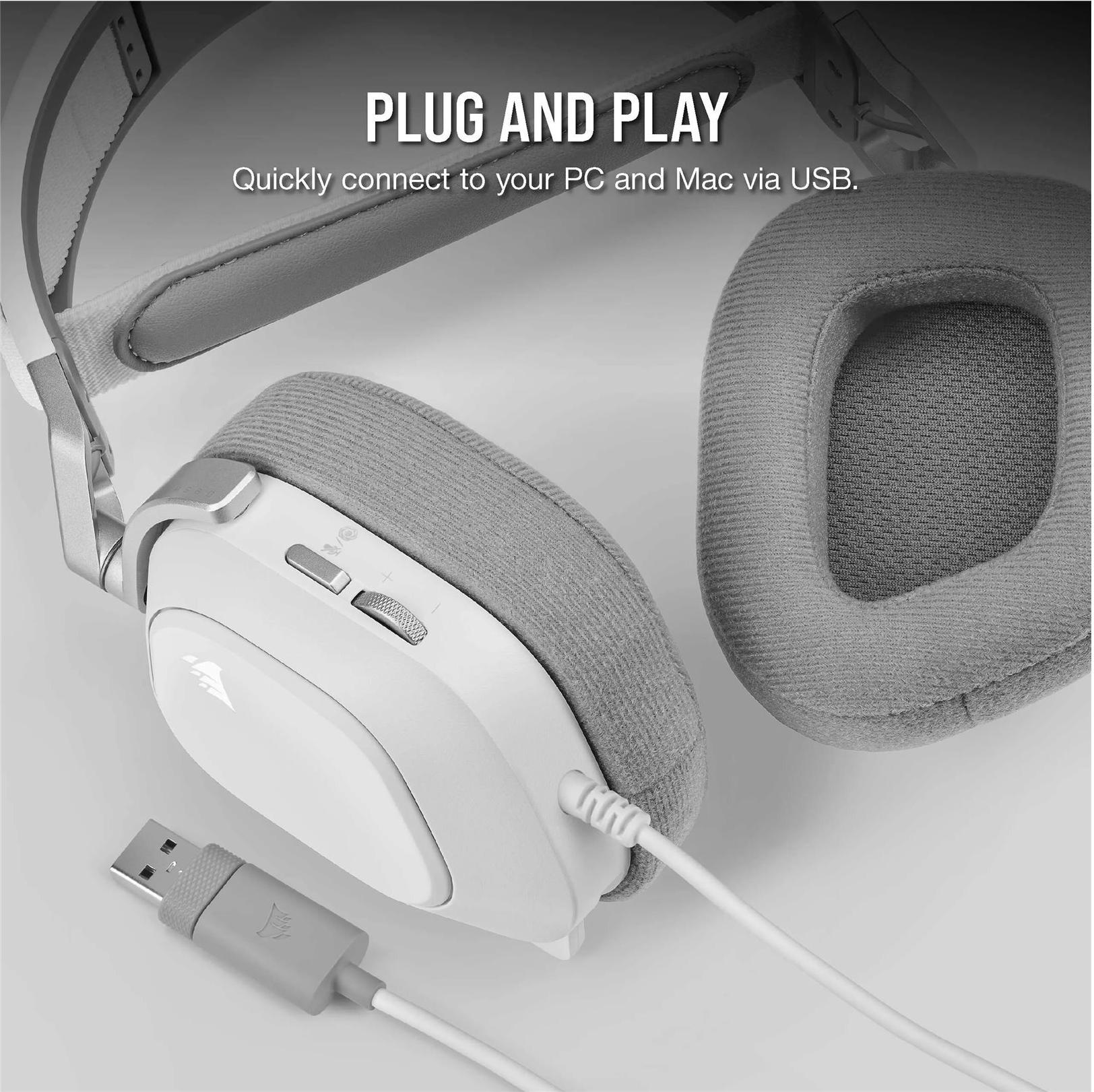 Corsair HS80 RGB USB Headset Weiß