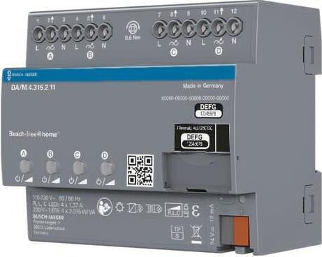 Busch-Jaeger Dimmaktor 4x315W, REG DA/M.4.315.2.11 (2CKA006220A0837)