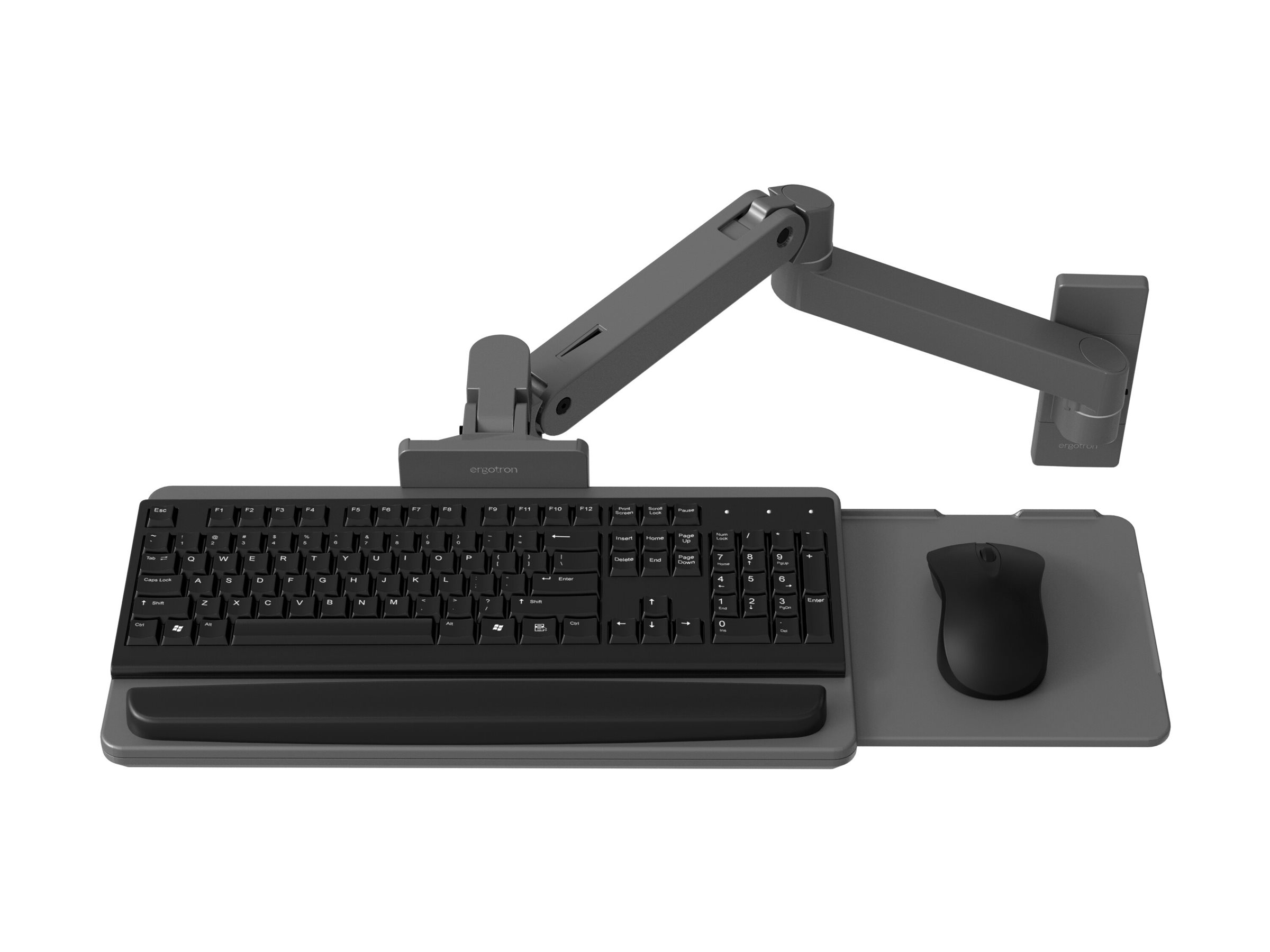 Ergotron LX Pro Tastatur-/Mausablage mit Stützarmhalterung – Wandmontage, Aluminium, Dunkelgrau