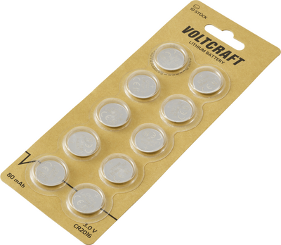 Voltcraft Knopfzelle CR 2016 3 V 10 St. 80 mAh Lithium VC-12209095 (VC-12209095)