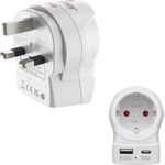 Hama Reiseadapter, EU to UK, 1x USB-A, 1x USB-C (PD), 20 W (00223478)
