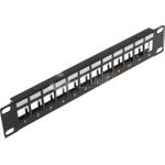 Wirewin 12-Port Keystone Modul-Leerpanel, 10\", schwarz, geschirmt Keystone System (TKS PANEL 12 BLACK)