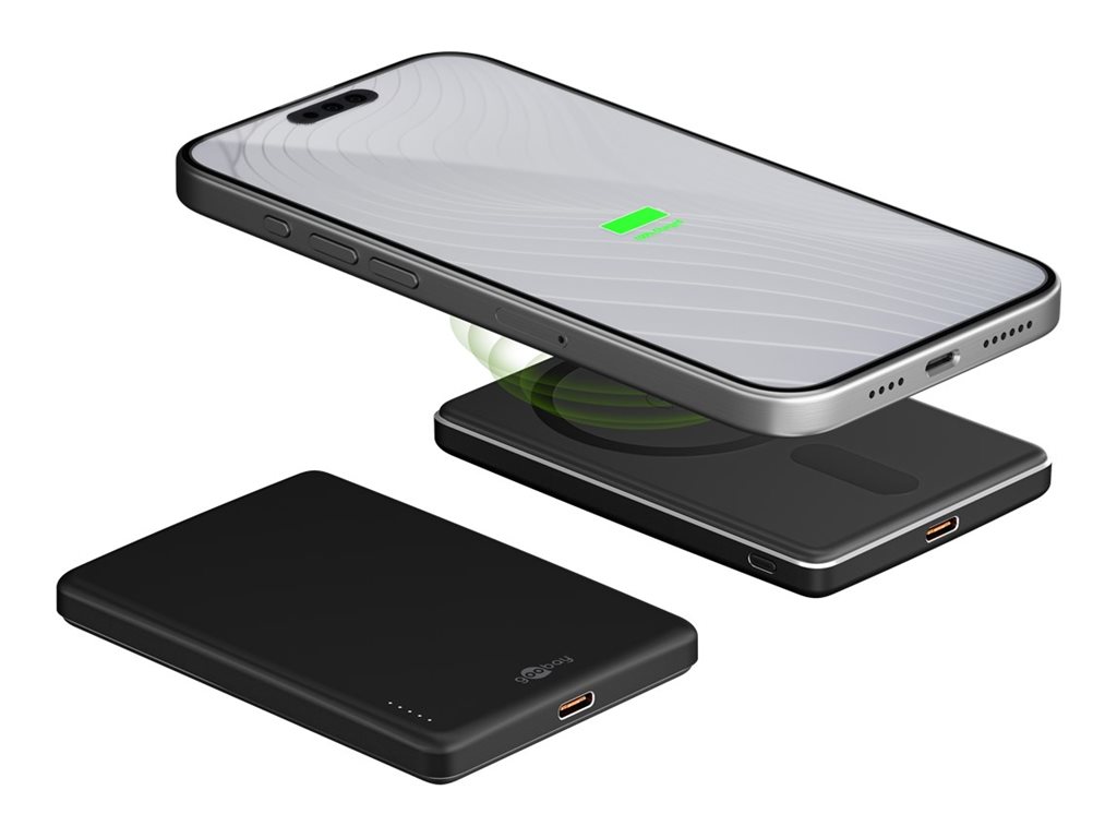 goobay Induktive Power Bank 5000 mAh 20 W Schwarz