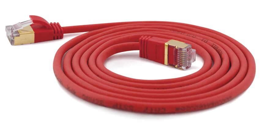 Wantec Extra dünnes CAT7 SSTP Patchkabel 2 m Cat7 Rot