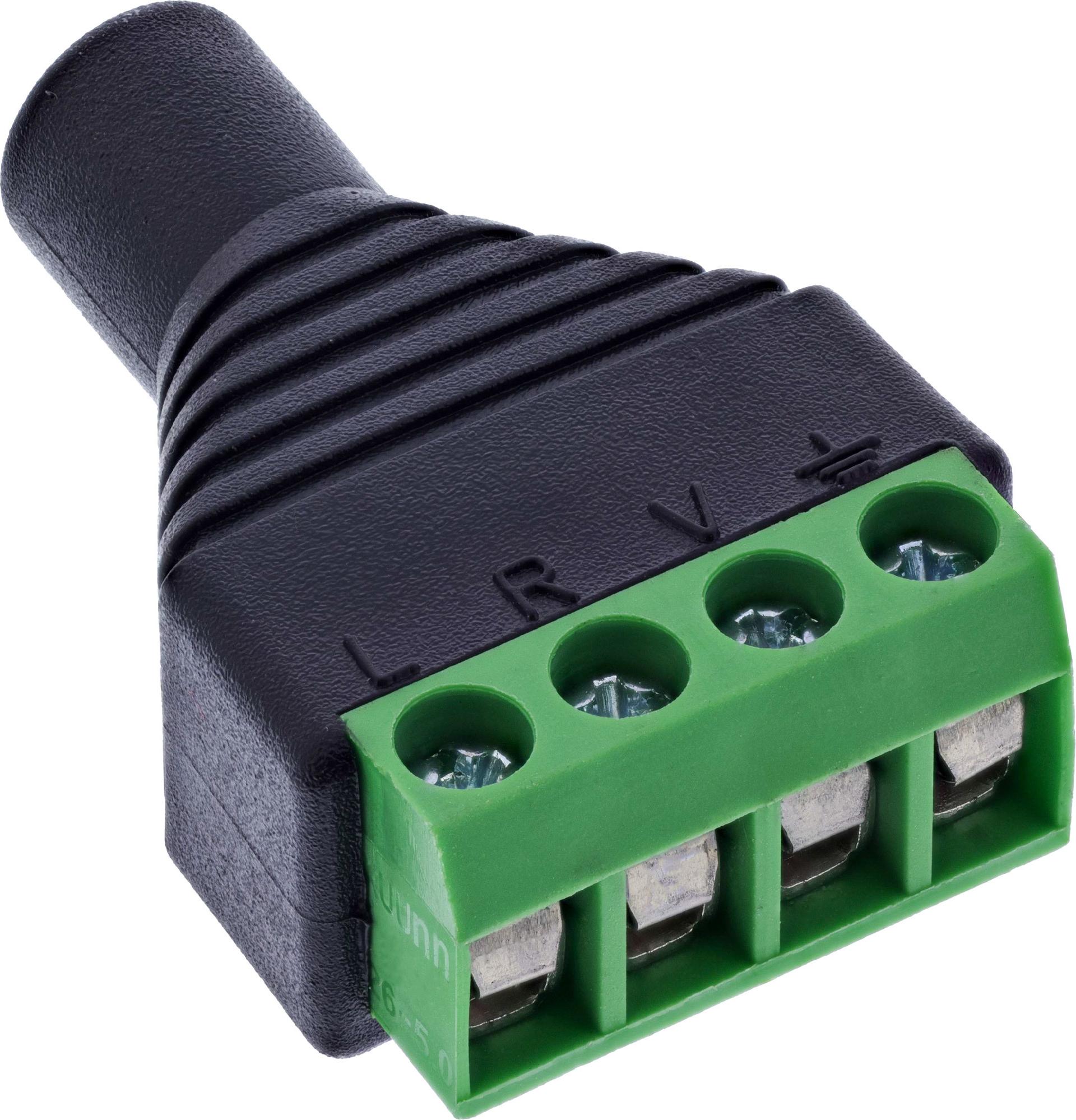 InLine 3,5mm 4-pol Klinkenbuchse an Terminalblock - Stereo/Mikro (92504K)