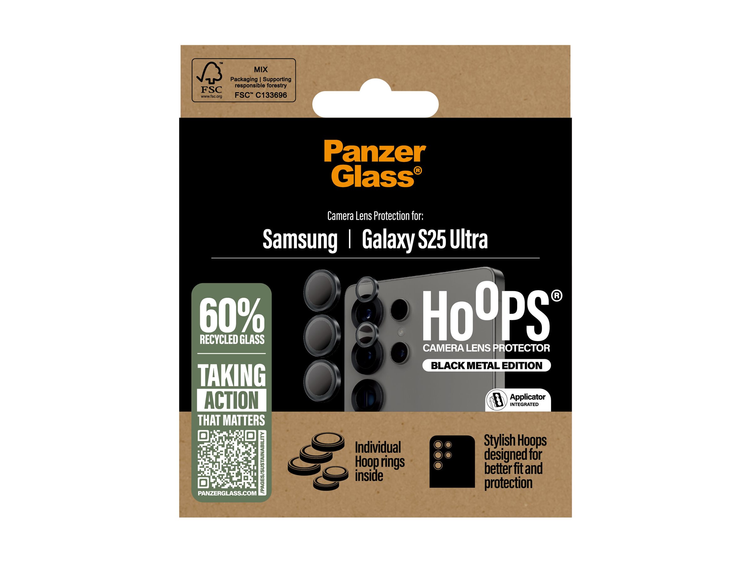 PanzerGlass Hoops Objektivschutz Samsung Galaxy S25 Ultra Schwarz