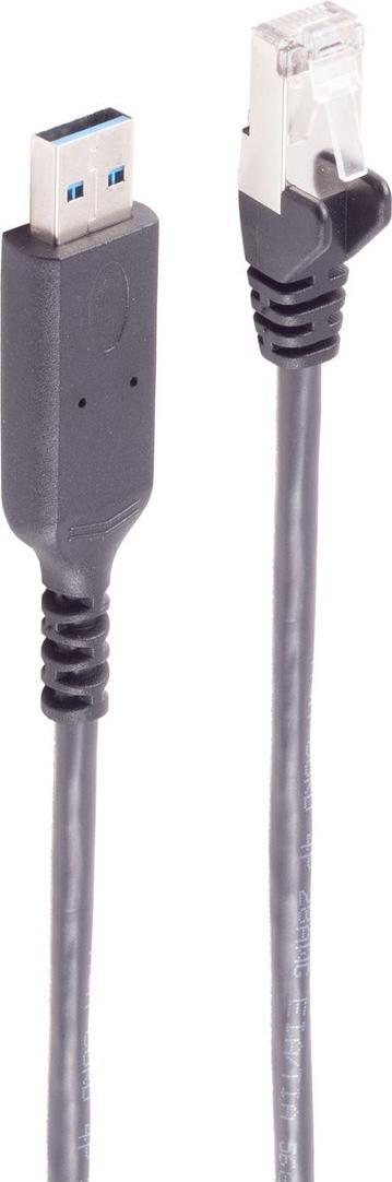 shiverpeaks ®--USB-A LAN Adapterkabel 1G, USB Typ A Stecker auf RJ45, PVC, schwarz, 3m (BS13-52045)
