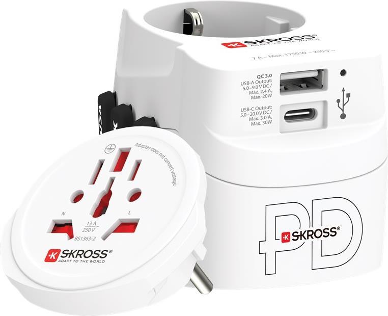 Skross World Adapter PRO Light USB AC30PD (61663)