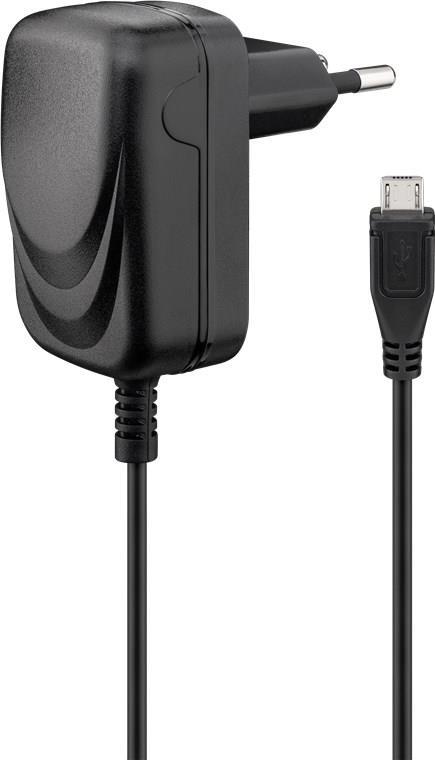Goobay Micro USB-Ladegerät 1 A, Schwarz, 1.5 m - Netzteil für viele Kleingeräte mit Mirco-USB Anschluss wie z.B. Smartphones (49529)