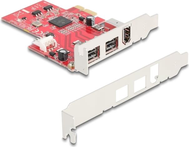 Delock PCI Express x1 Karte zu 2 x extern FireWire B+ 1 A - Low Profile (90738)