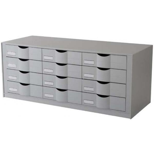 Paperflow 9H4442.02 Schubladenschrank 12 Schubladen Grau