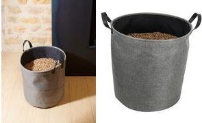 EDA Pellet-Tasche aus Filz, 60 Liter, dunkelgrau Kapazität 30 kg, zur Aufbewahrung von Holzpellets, - 1 Stück (010488 G/NO)