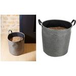 EDA Pellet-Tasche aus Filz, 60 Liter, dunkelgrau Kapazität 30 kg, zur Aufbewahrung von Holzpellets, - 1 Stück (010488 G/NO)