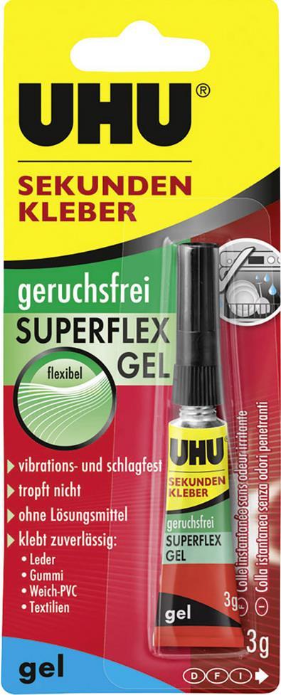 UHU Sekundenkleber Superflex Gel 3 g Transparent