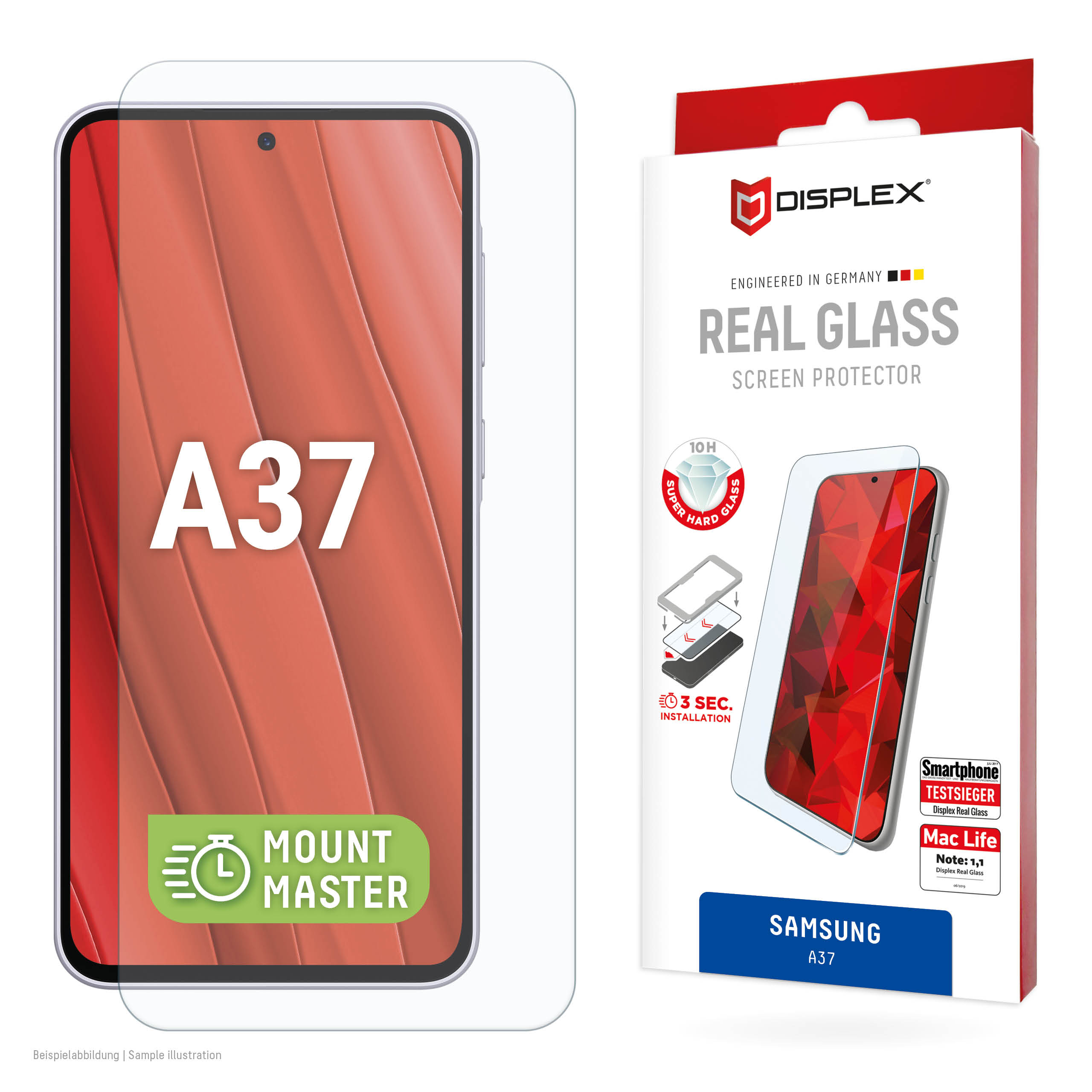 Displex Real Glass MM Displayschutzglas Samsung Galaxy A37 Transparent