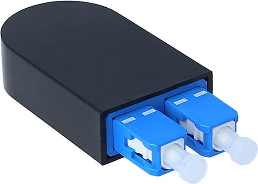 BLUELAN BlueOptics Lichtwellenleiter Loopback Adapter für SM E9/125µm Singlemode SC/UPC-Duplex, blau