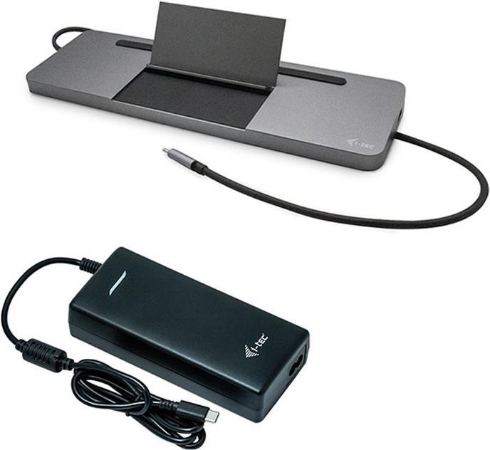 i-Tec USB-C Metal Ergonomic 4K 3x Display Docking Station with Power Delivery 85 W - Dockingstation - USB-C / Thunderbolt 3 - VGA, HDMI, DP - GigE - mit i-Tec Universalladegerät 112 W - Europäische Union (C31FLATPRO112W)